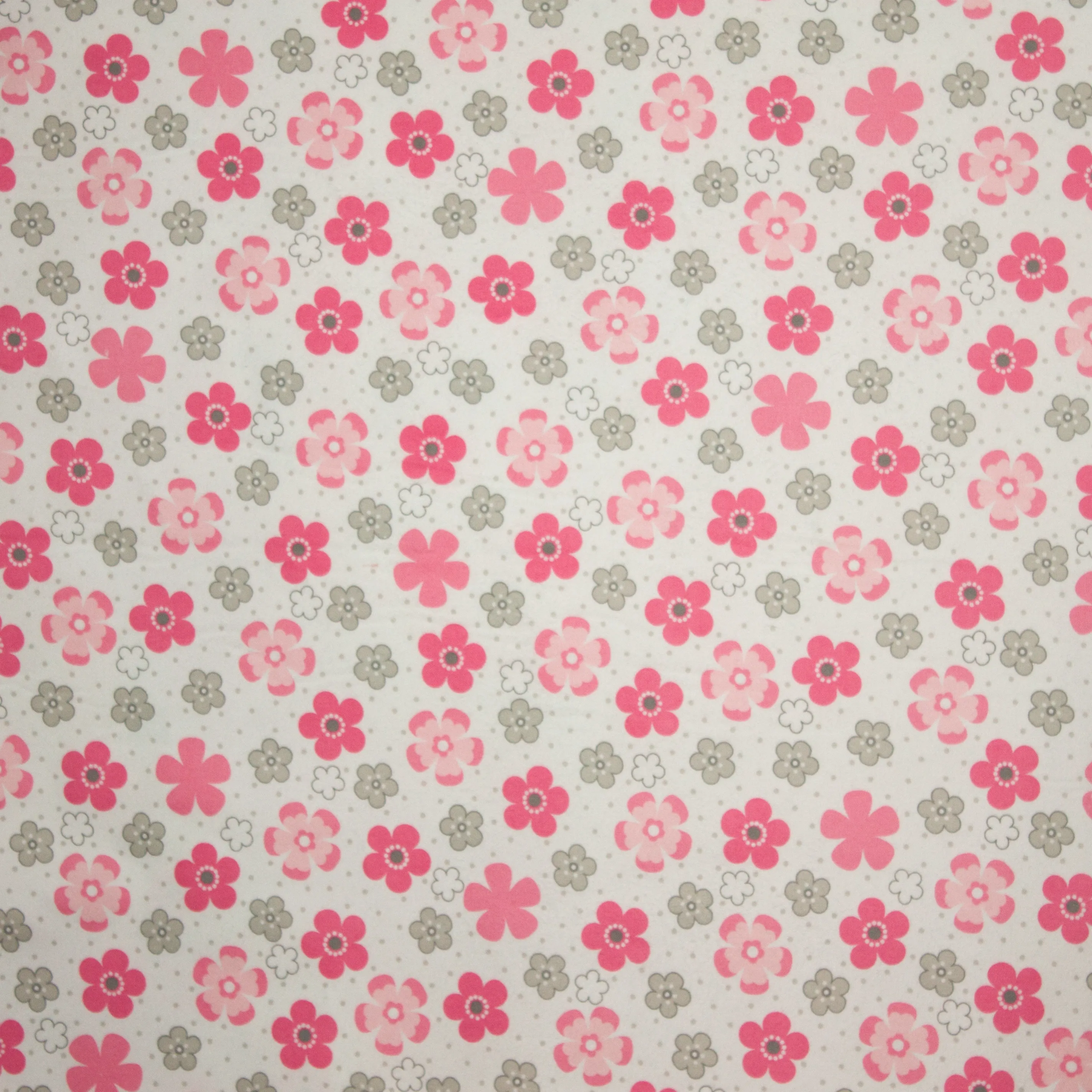 Flanel met bloemen en dots